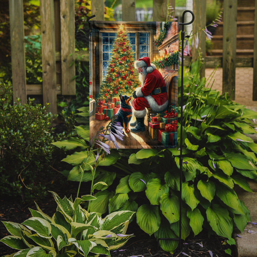 Lancashire Heeler and Santa Claus Garden Flag