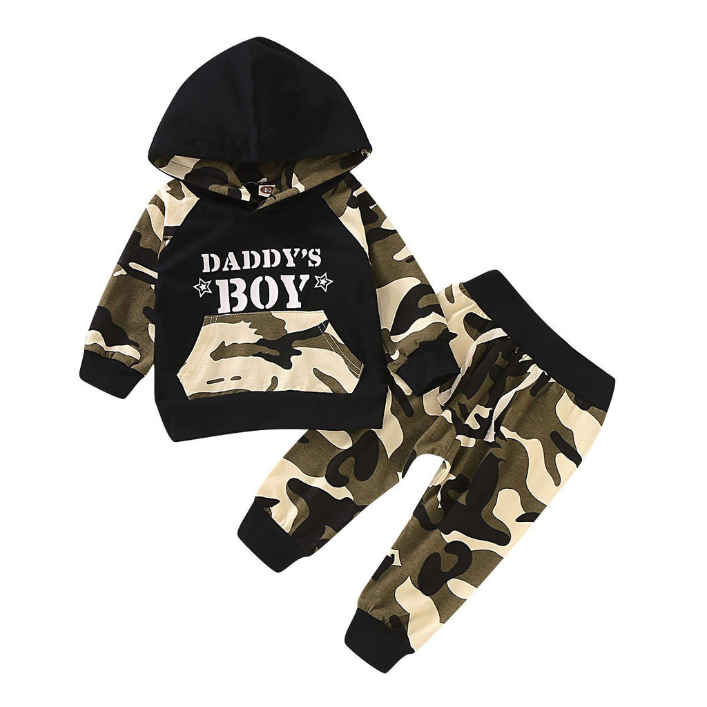 Boys Camouflage Sweater Set with Long Sleeves