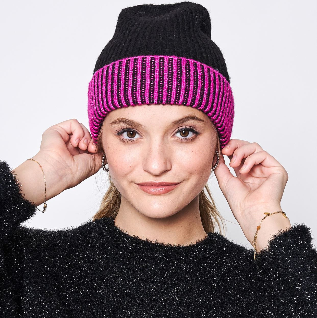 Two Tone Cuff Beanie | Embroidered Cap