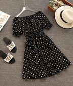 2020 Korean Vintage Dot Dress for Summer Women