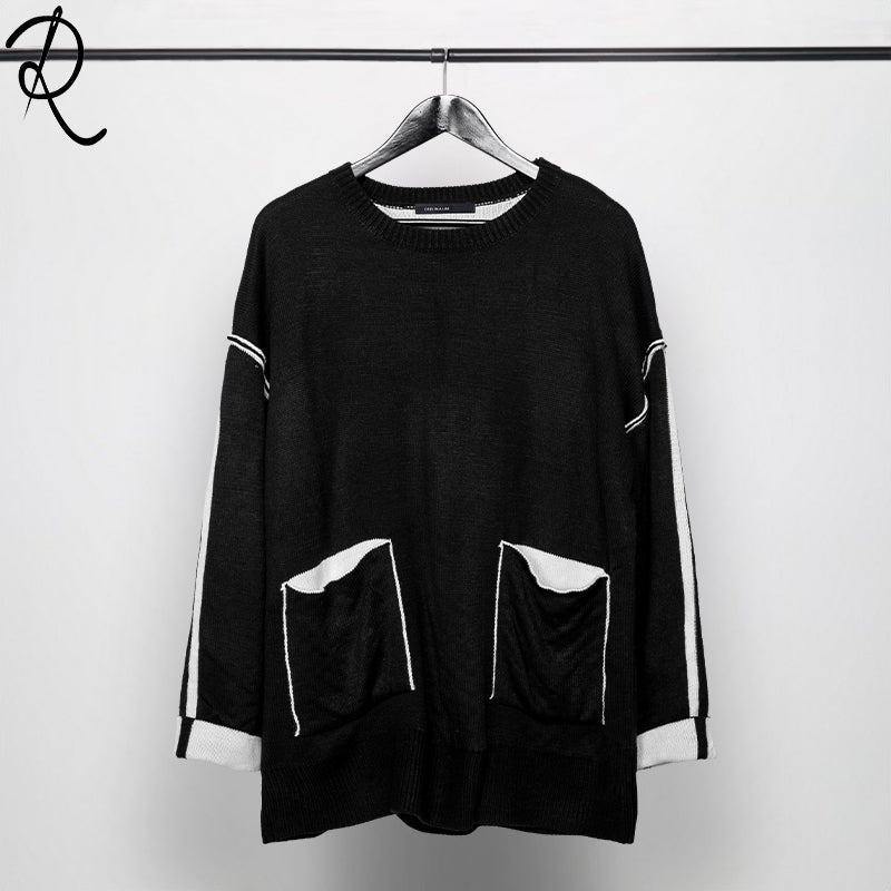 Three-Dimensional Pocket Stitch Sweater for Men