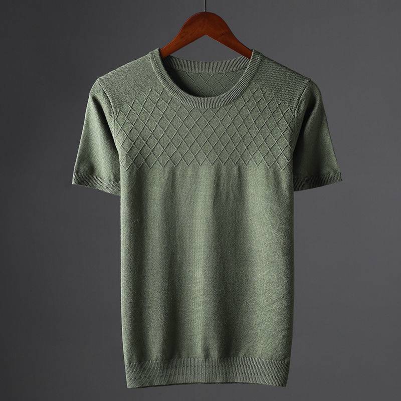 Men's Winter Thick Round Neck Elbow-Sleeved Sweater