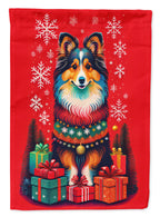 Sheltie Holiday Christmas House Flag