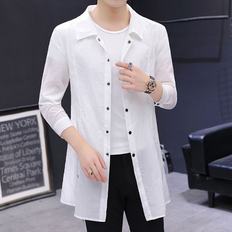 Men's Retro Casual Stand Collar Mid-Length Windbreaker