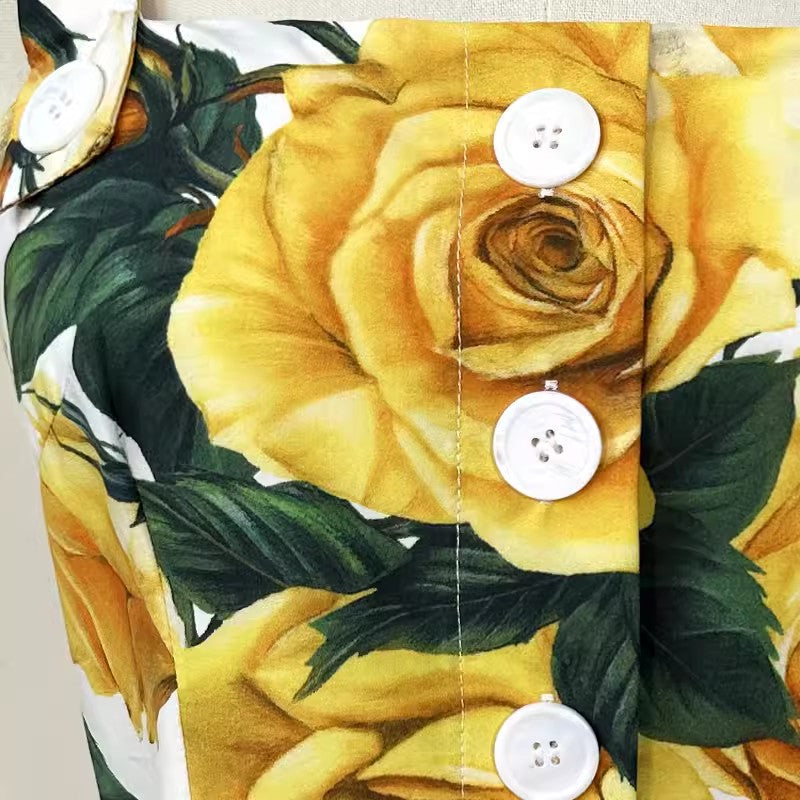 Summer Floral Print Spaghetti Strap Backless Dress