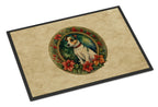 Jack Russell Terrier Christmas Flowers Doormat