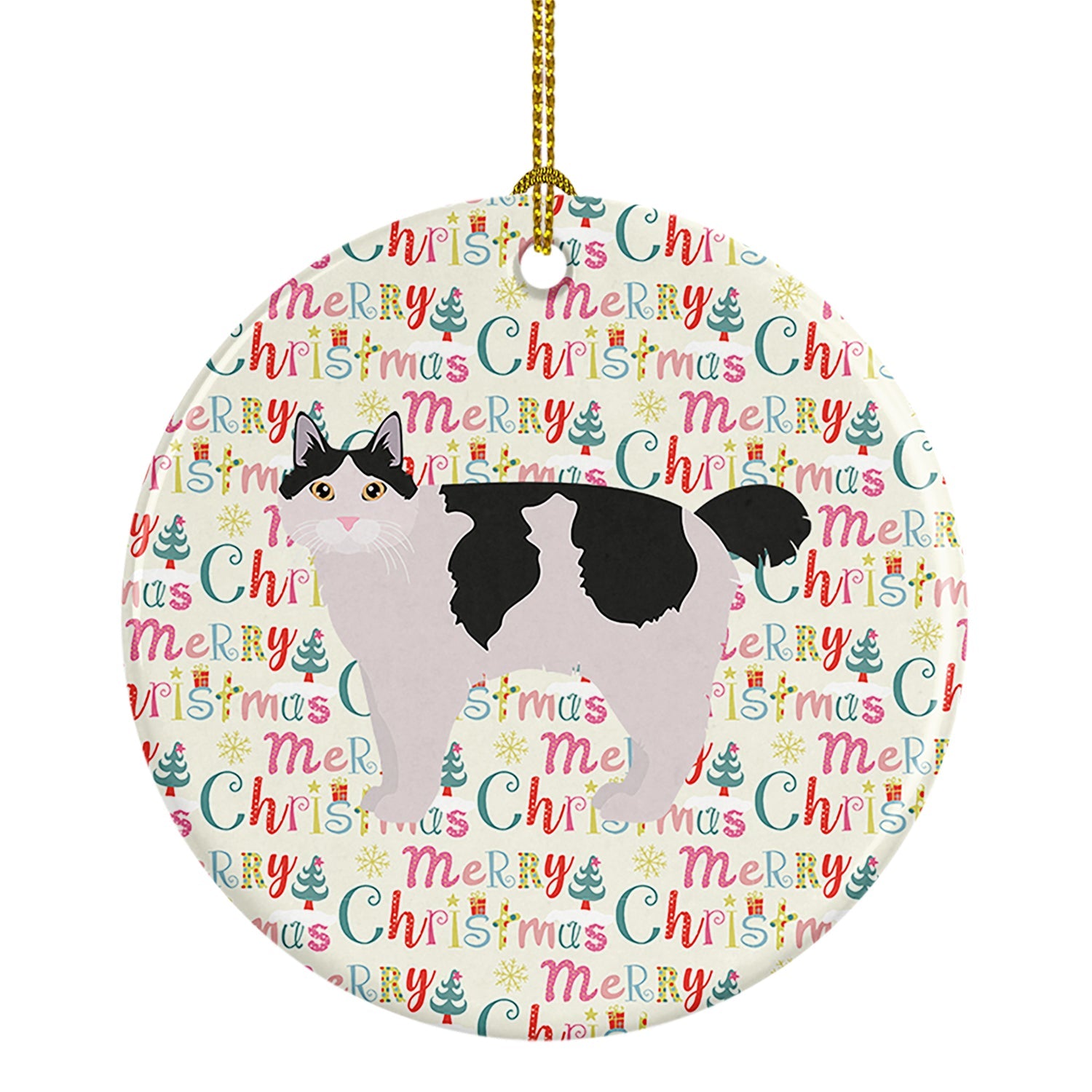 Kurilian Bobtail #2 Cat Christmas Ceramic Ornament