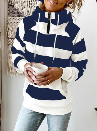 Ladies Printed Long Sleeve Hooded Sweatshirt Top | Streetwear