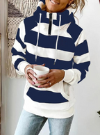 Ladies Printed Long Sleeve Hooded Sweatshirt Top | Streetwear