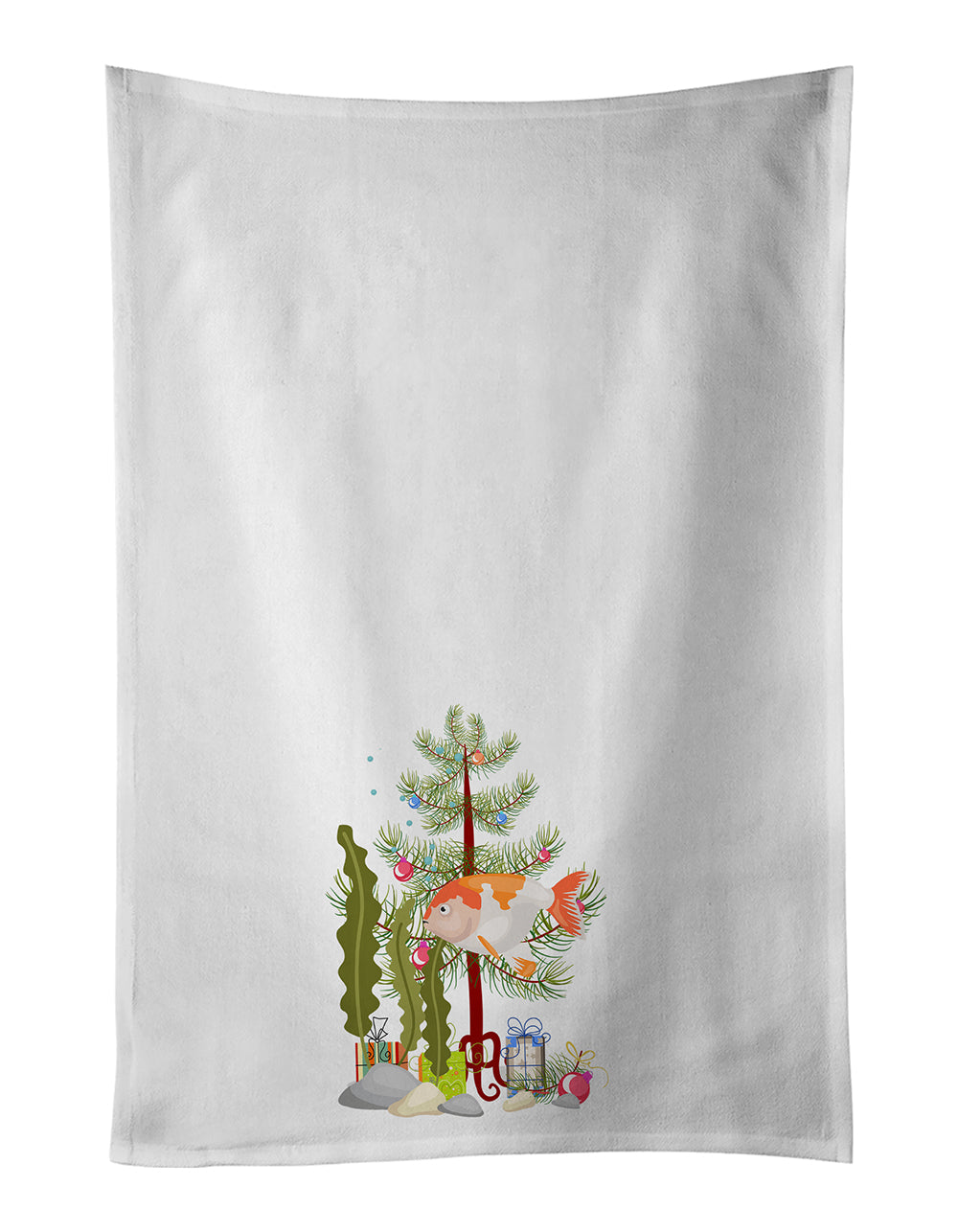 Lionhead Goldfish Merry Christmas Kitchen Towel Set of 2