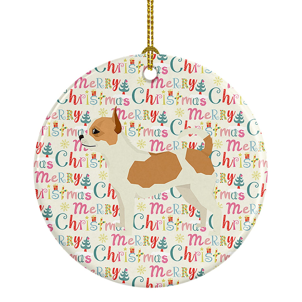 Chihuahua Merry Christmas Ceramic Ornament