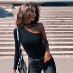 Trendy Women's Sexy One-Shoulder Bodysuit 2019
