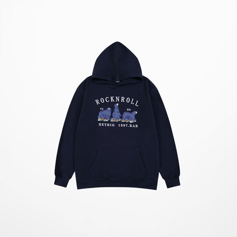 Retro Loose Plush American Hoodie | Streetwear