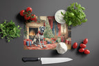 Great Dane Cozy Christmas Glass Cutting Board