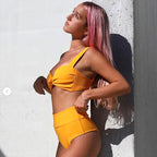 Bow-Front High-Waist Bikini Set