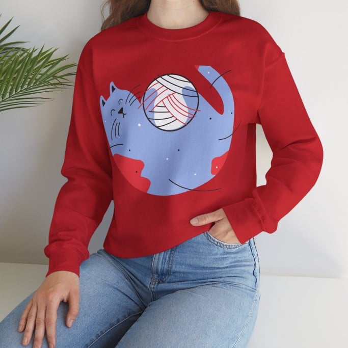 Printed Round Neck Loose Sweatshirt for Autumn/Winter | Streetwear