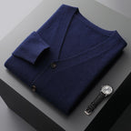 Men's Casual V-neck Wool Cardigan