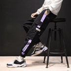 Men's Black Fleece-Lined Cargo Pants with Multi Pockets