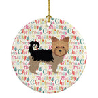 Yorkshire Terrier Merry Christmas Ceramic Ornament