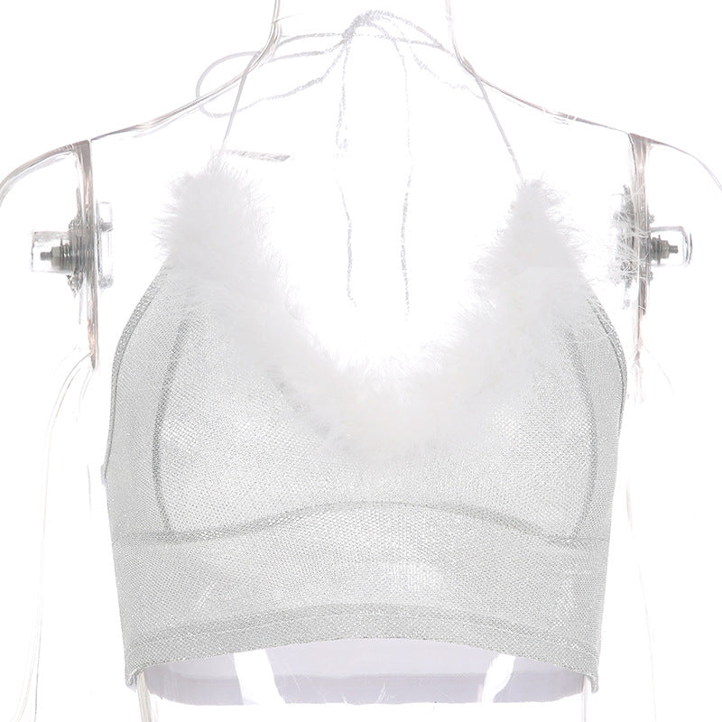 Spring 2020 V-Neck Sexy Glitter Camisole Top