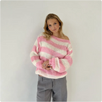 Striped Loose-Fit Pullover Sweater | Streetwear
