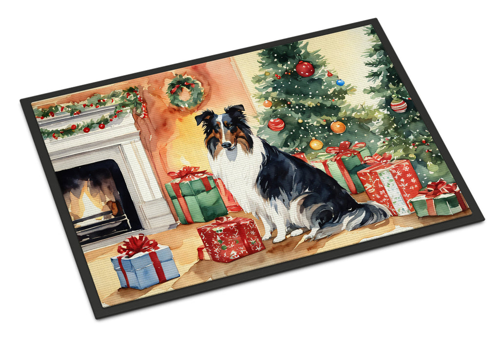 Collie Cozy Christmas Doormat