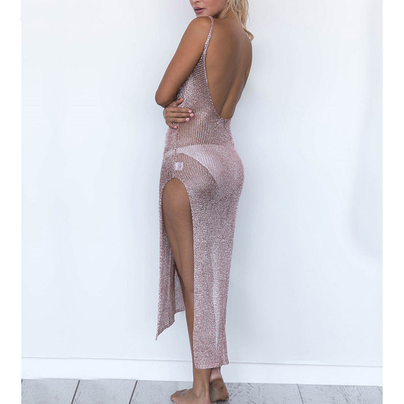 Knitted Hollow Cover-Up, Beach Vacation Swimwear