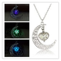 Glow-in-the-Dark Moon Necklace - Christmas & Halloween Gift