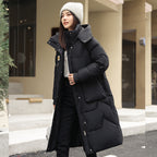 Detachable Hat Mid-Length Thick Women's Coat