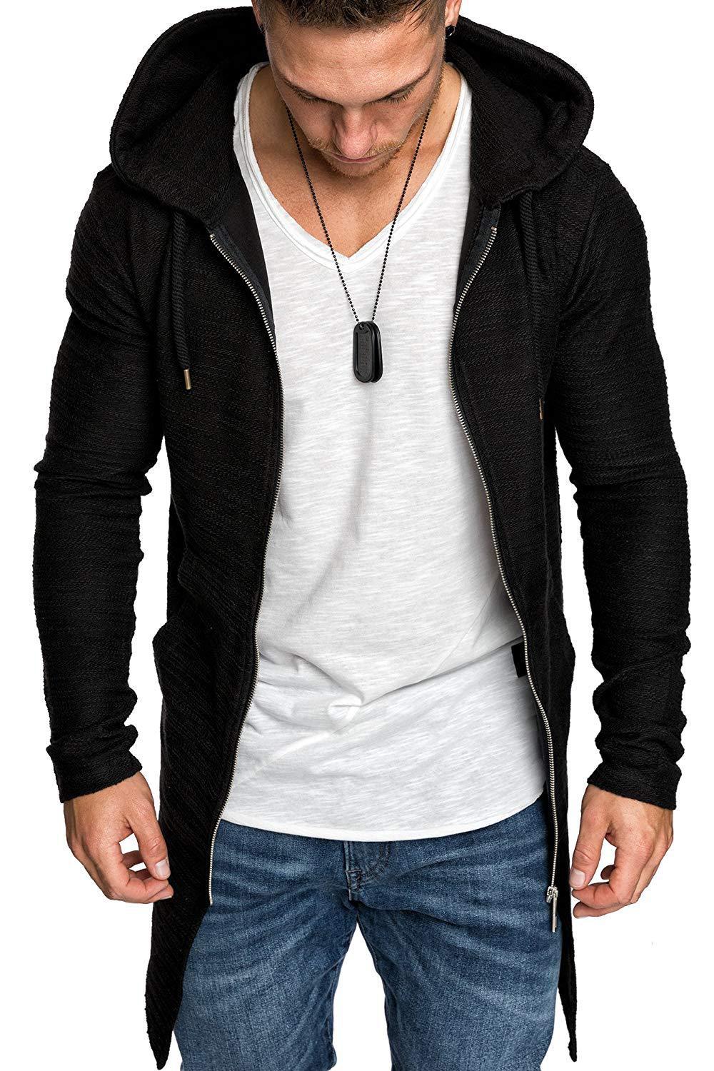 Lapel Belted Sweatshirt Cardigan with Zip Trench Coat | Streetwear