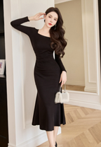 Women's Cashmere Fishtail Knitted Long Skirt