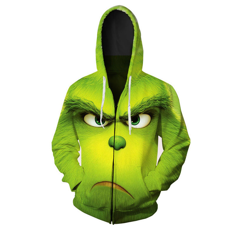Christmas Green Monkey 3D Printed Hoodie | Streetwear