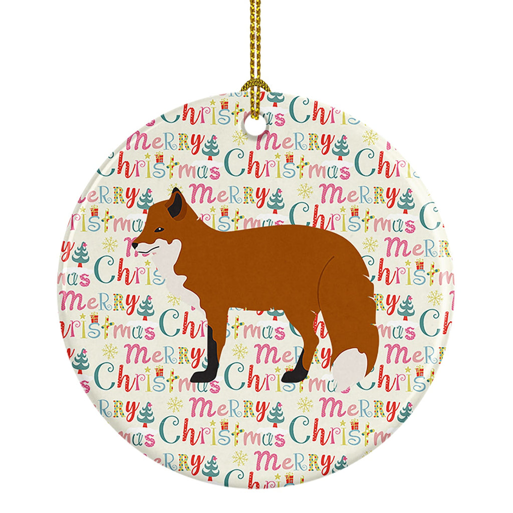 Red Fox Christmas Ceramic Ornament