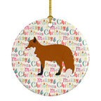 Red Fox Christmas Ceramic Ornament