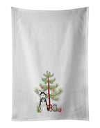 Siberian Husky Black and White #3 Christmas Kitchen Towel Set of 2