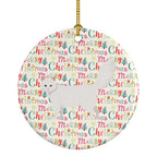 Turkish Angora Cat Christmas Ceramic Ornament