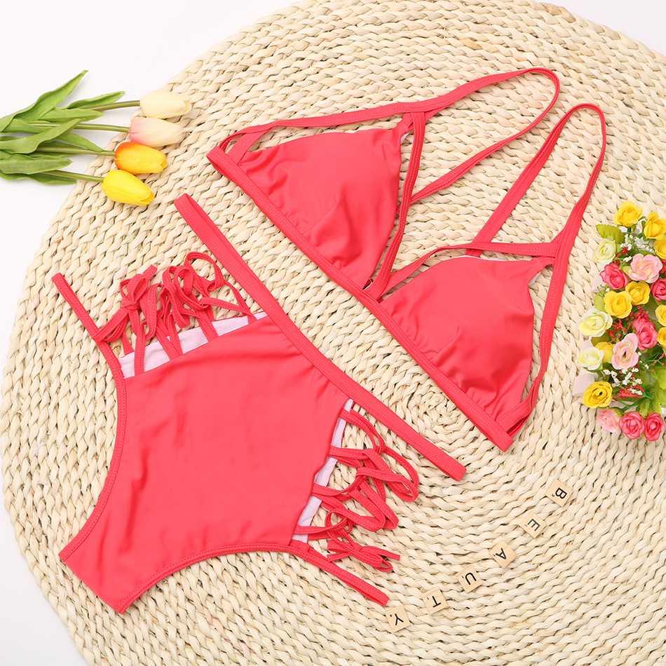 Black Two-Piece Bikini with Multi-Strap Design