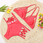 Black Two-Piece Bikini with Multi-Strap Design