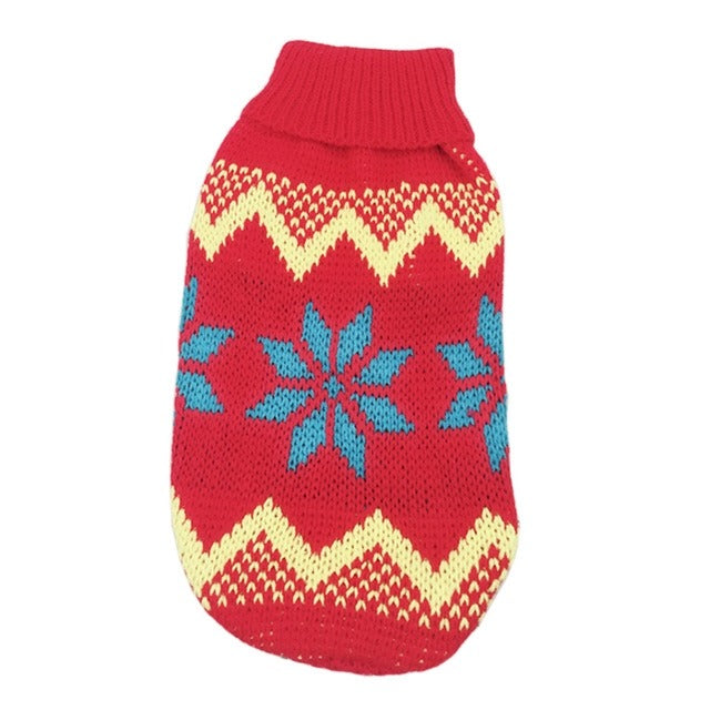 Christmas Snowflake Turtleneck Sweater for Pets