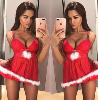 Christmas Dress with Pom Poms