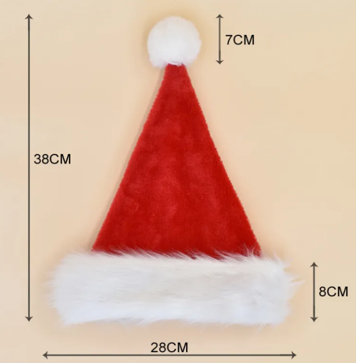 Soft Plush Christmas Hat | Embroidered Cap