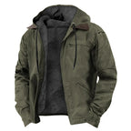 Hooded Sweater with Cotton-Padded Brown Lining