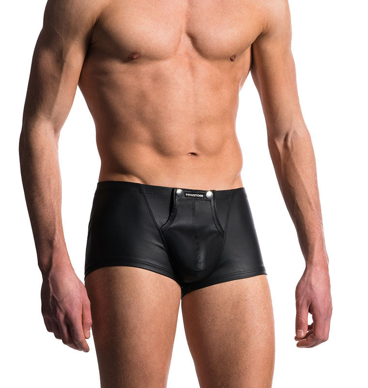Low-Rise Faux Leather Briefs and Lingerie Set