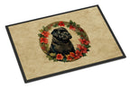 Bouvier des Flandres Christmas Flowers Doormat