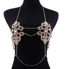Women's Rhinestone Body Chain Bra Harness