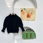 Girls' Ruffle Collar Sweater with Fungal Design