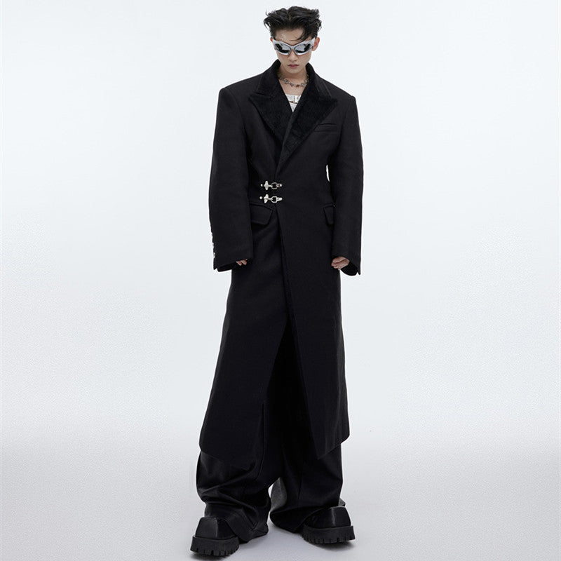 Men's Long Over the Knee Coat with Stylish Design
