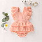 2021 Summer European Baby Bodysuit with Bow