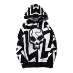 Punk Skull Oversized Knitted Sweater for Men and Women
