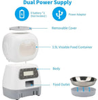 Automatic Pet Feeder with Timer, Programmable Dry Food Dispenser with LCD & Stainless Steel Bowl for Cats and Dogs
